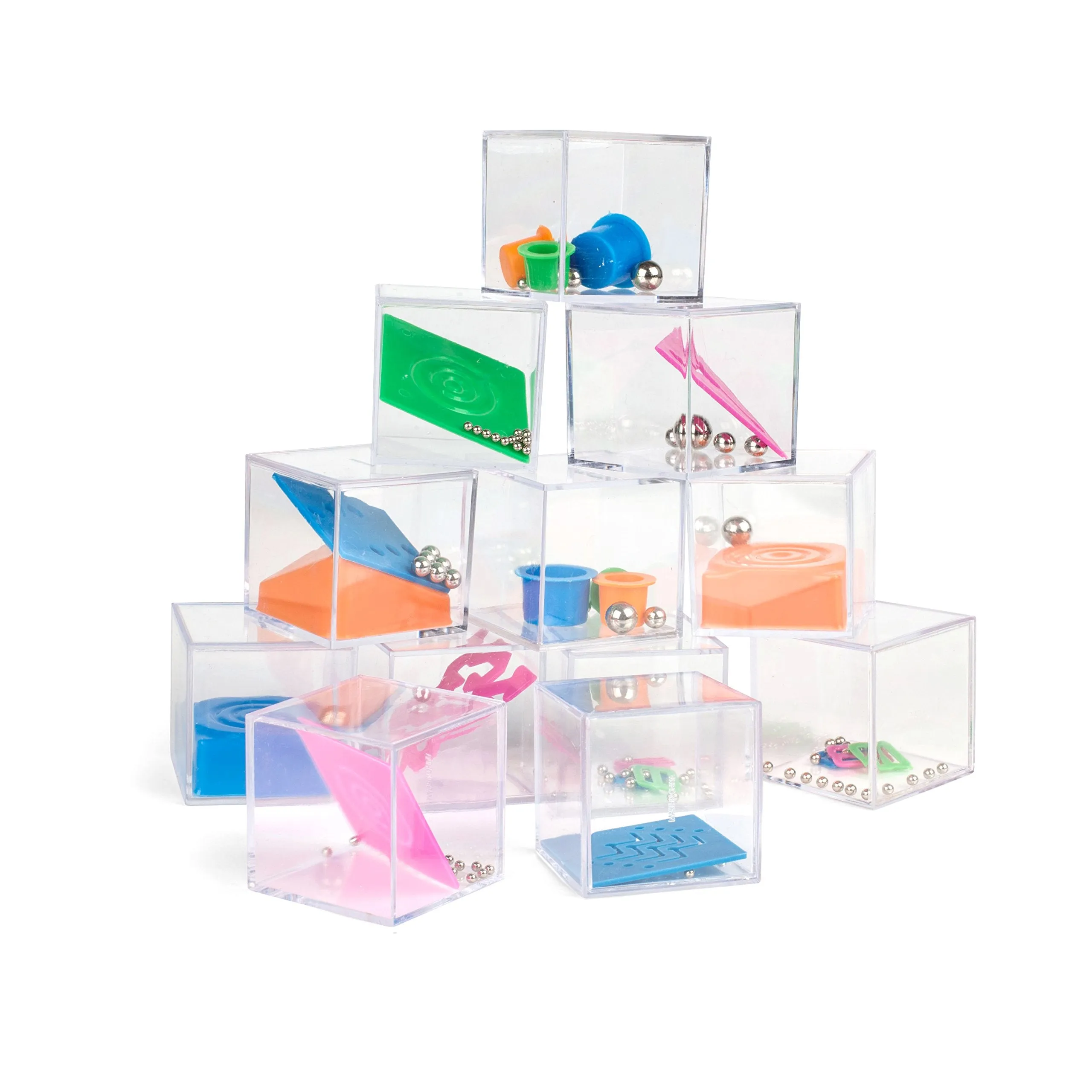 1 Dozen Assorted 1.5" Mind Teaser Puzzle Cubes - Office Toy Cubes - Party Favors - Goody