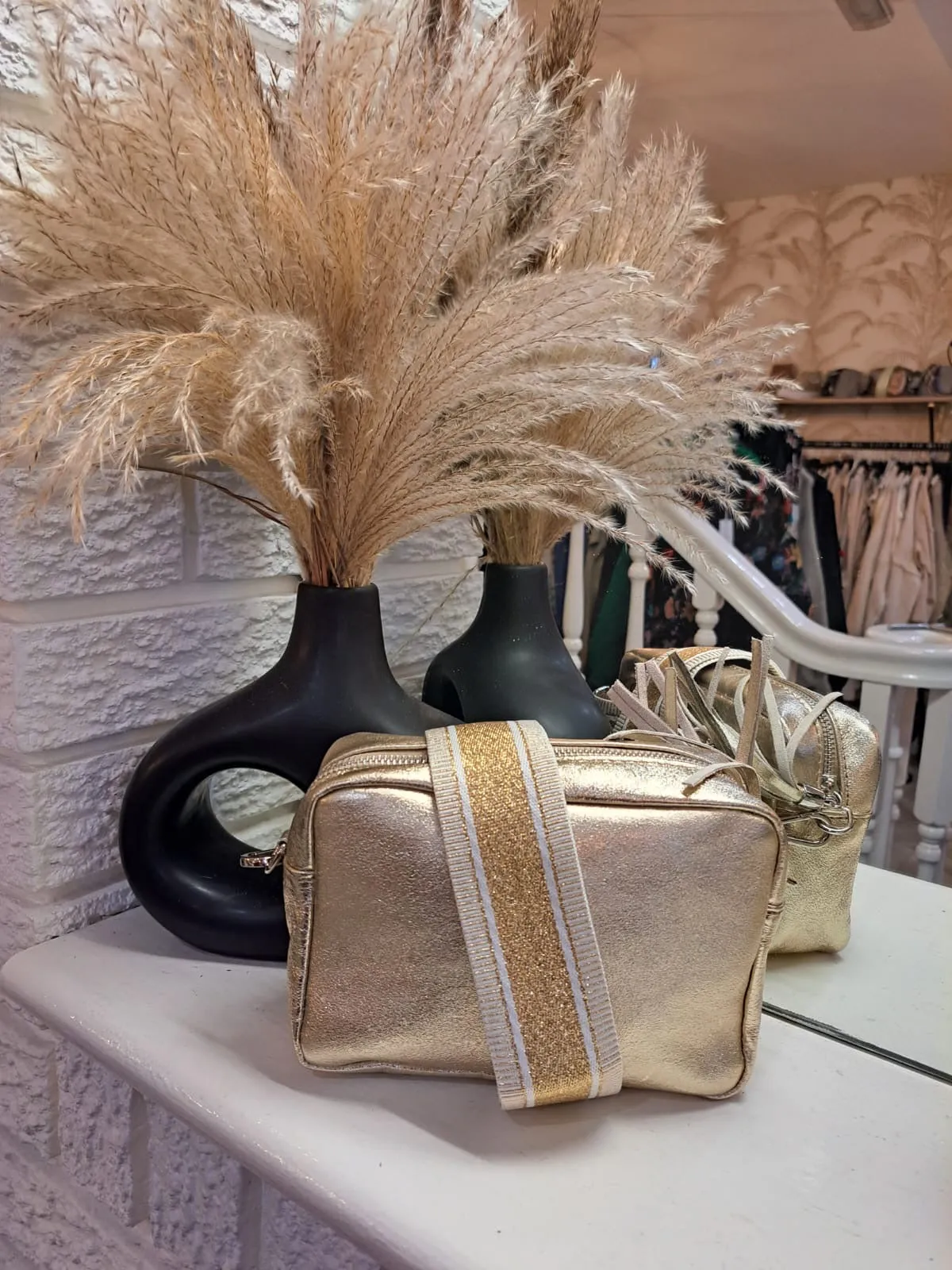 100% real leather tassel bag with separate matching strap