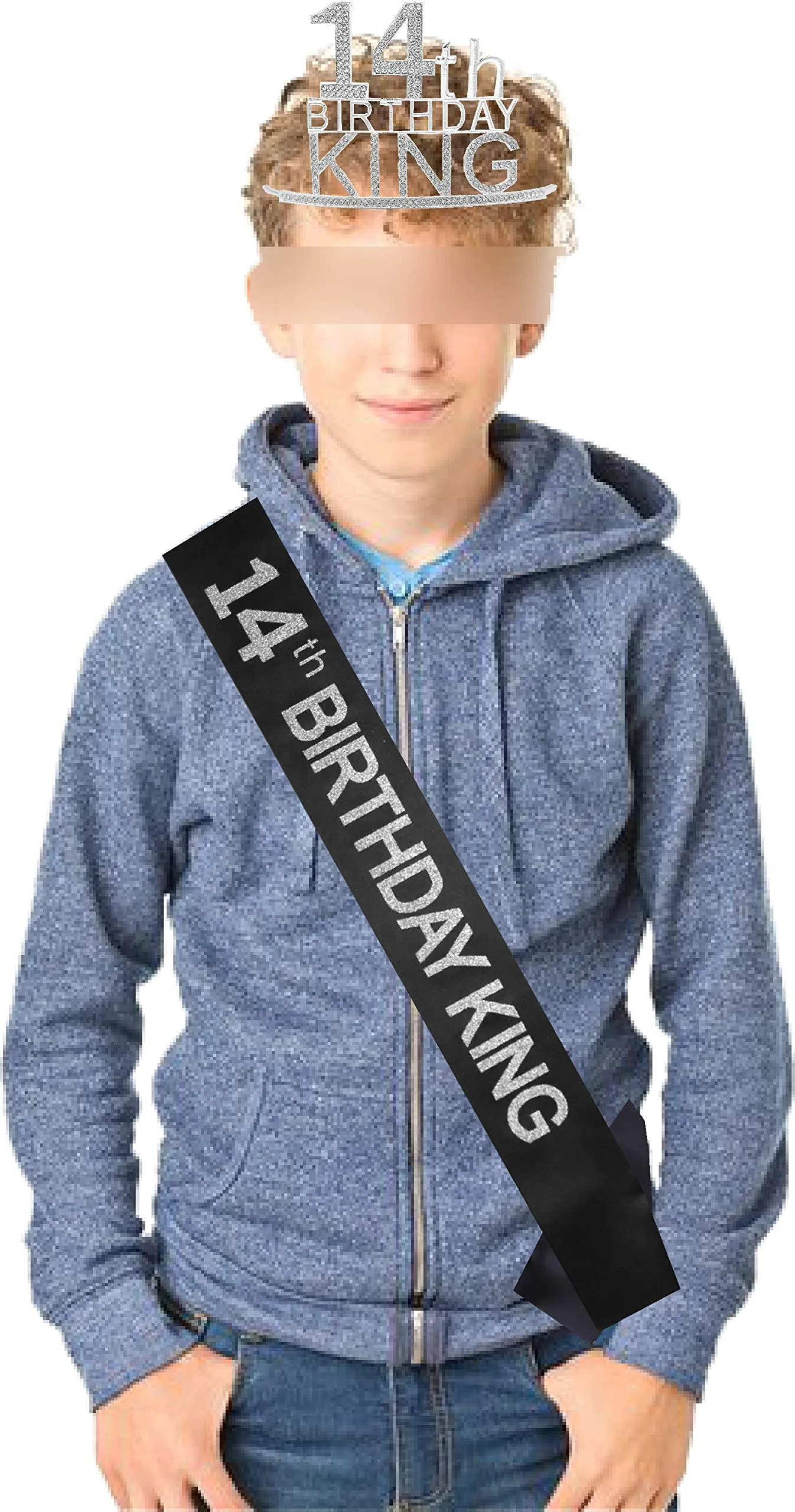 14th Birthday King Crown,14th Birthday Gifts for Boy,14th Birthday King Sash,14th Birthday