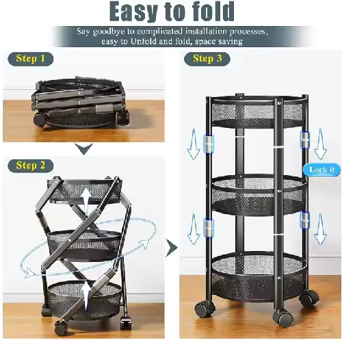 3 Tier Foldable Storage Rack