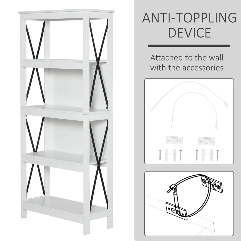 4-Tier Bookcase Display Shelf - White