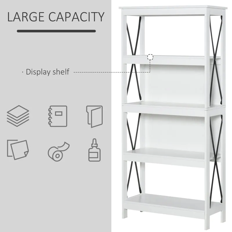 4-Tier Bookcase Display Shelf - White