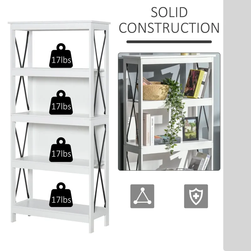 4-Tier Bookcase Display Shelf - White