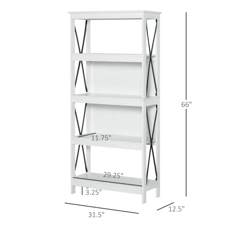 4-Tier Bookcase Display Shelf - White