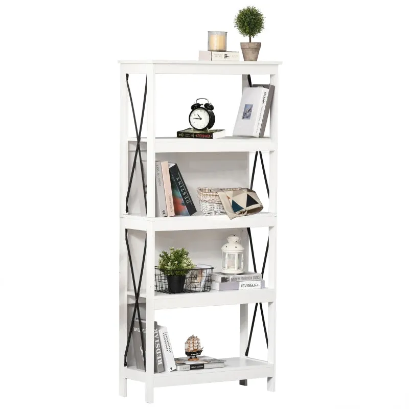 4-Tier Bookcase Display Shelf - White