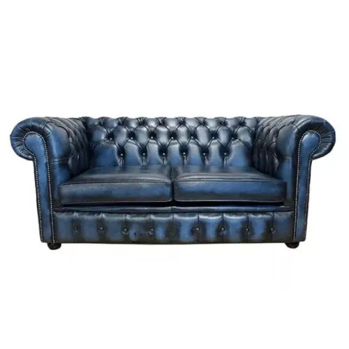 7 Seaters Chesterfield Antique Blue Sofa Set