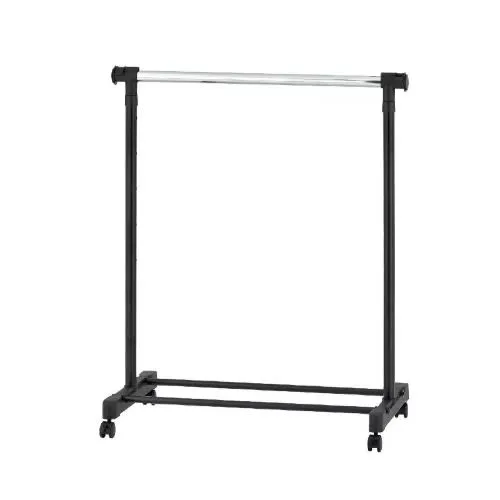 Adjustable Single Rod Garment Rack -Black