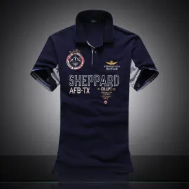 Aeronautica Sheppard Navy Blue Short Sleeve Polo