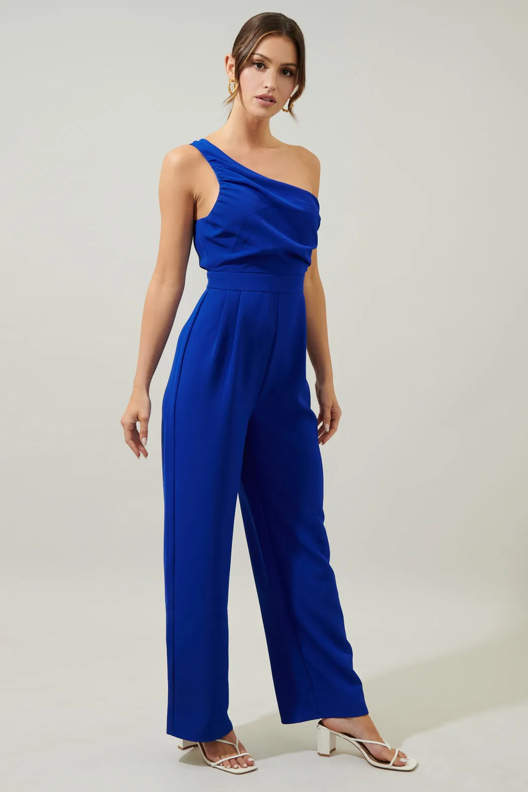 Blaine One Shoulder Ruched Jumpsuit