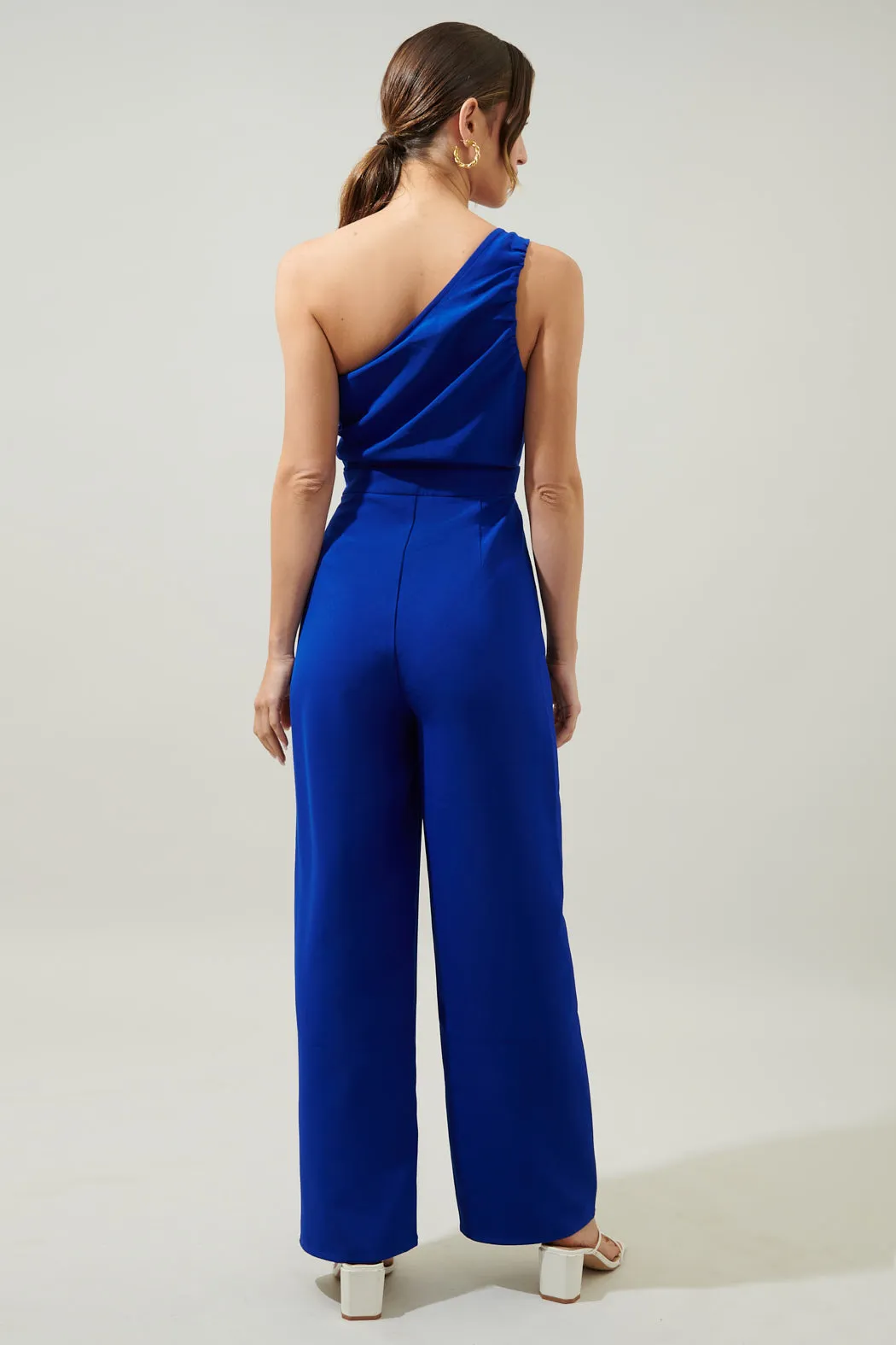 Blaine One Shoulder Ruched Jumpsuit