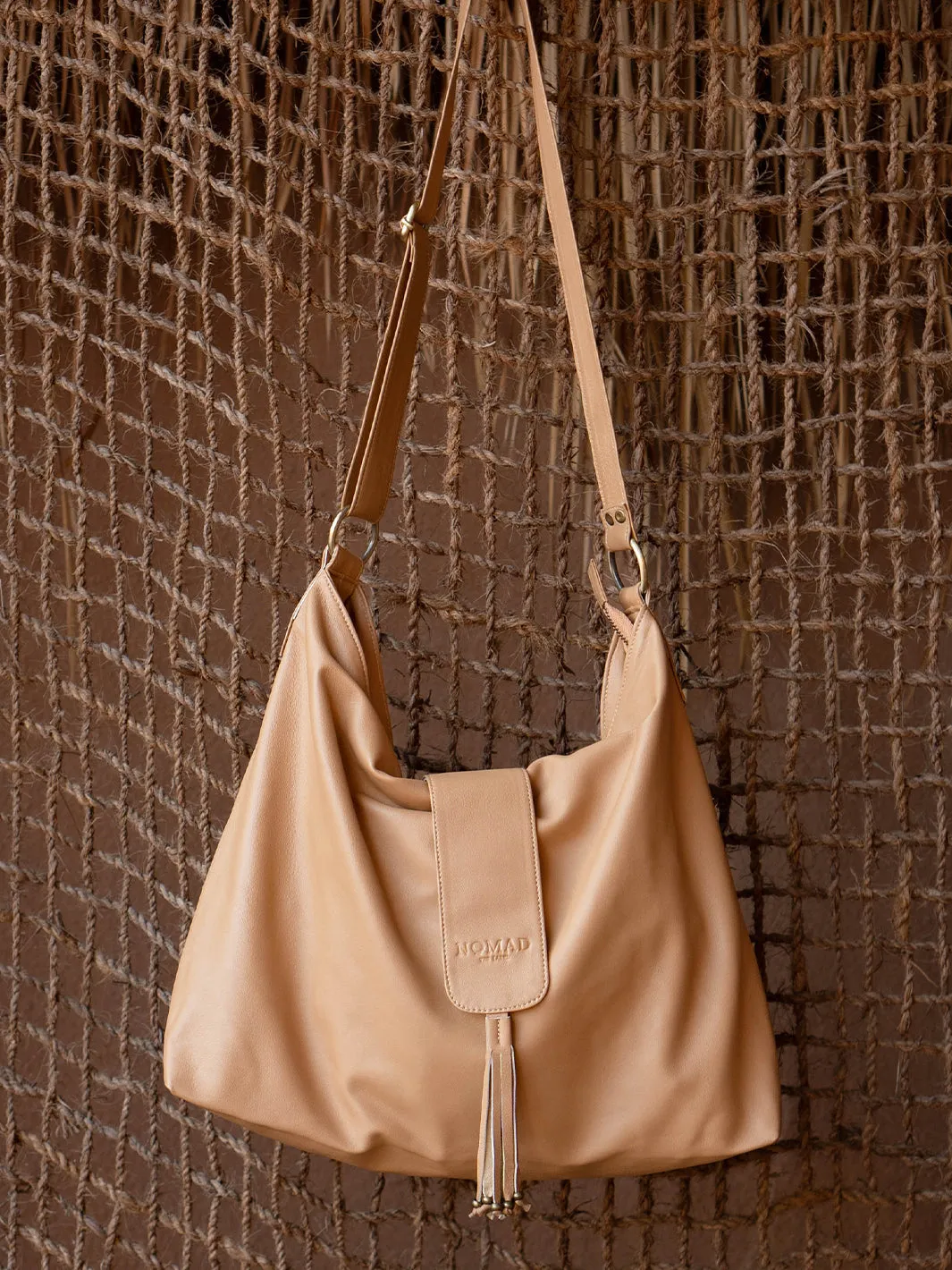 Bologna Crossbody Leather Bag Tan