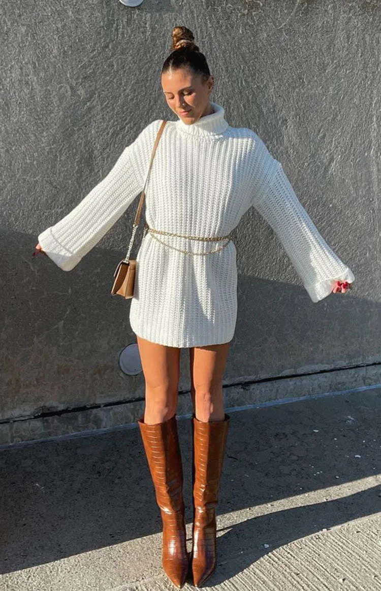 Bonnie White Sweater Dress