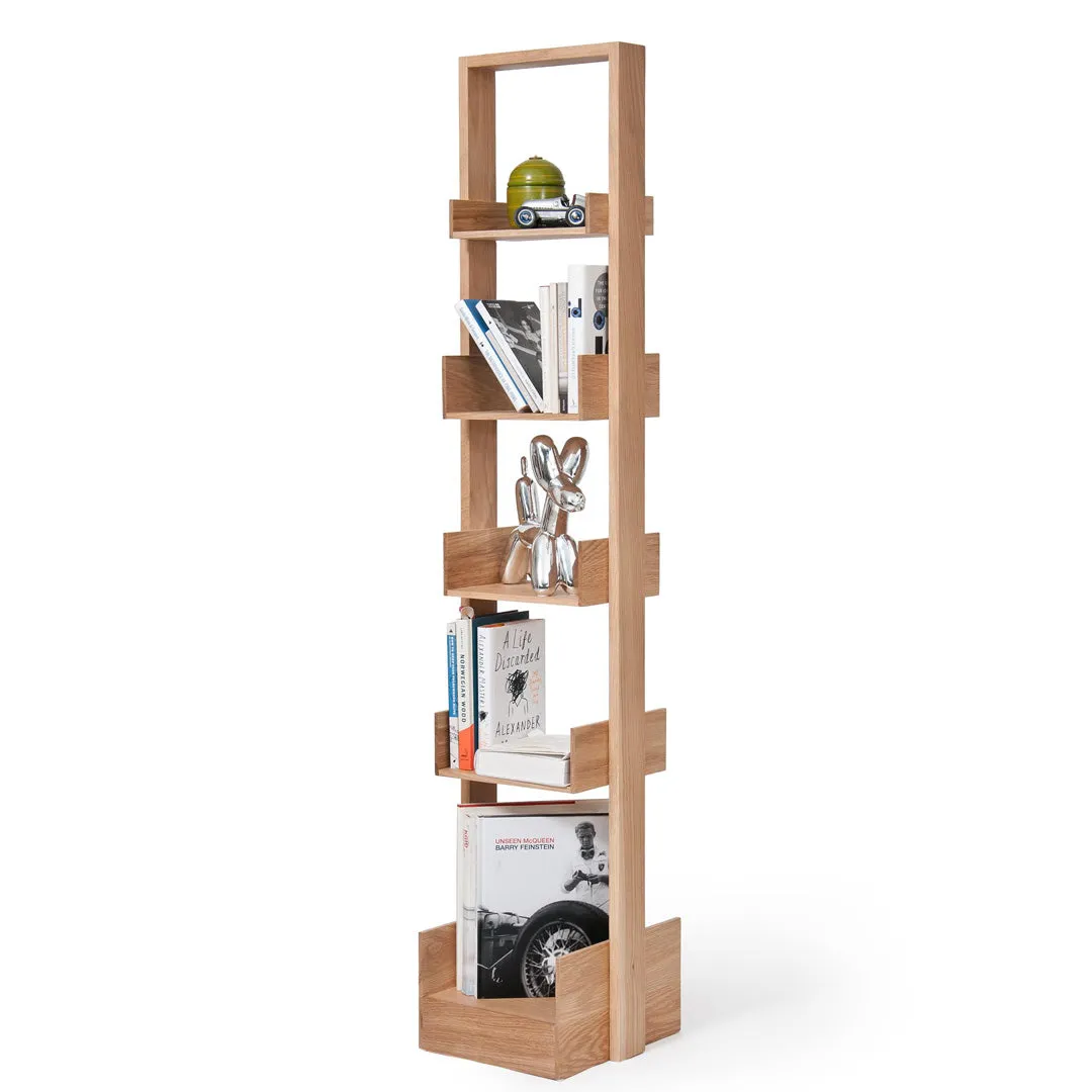 Bookie Five Book Shelf Storage - Natural Oak