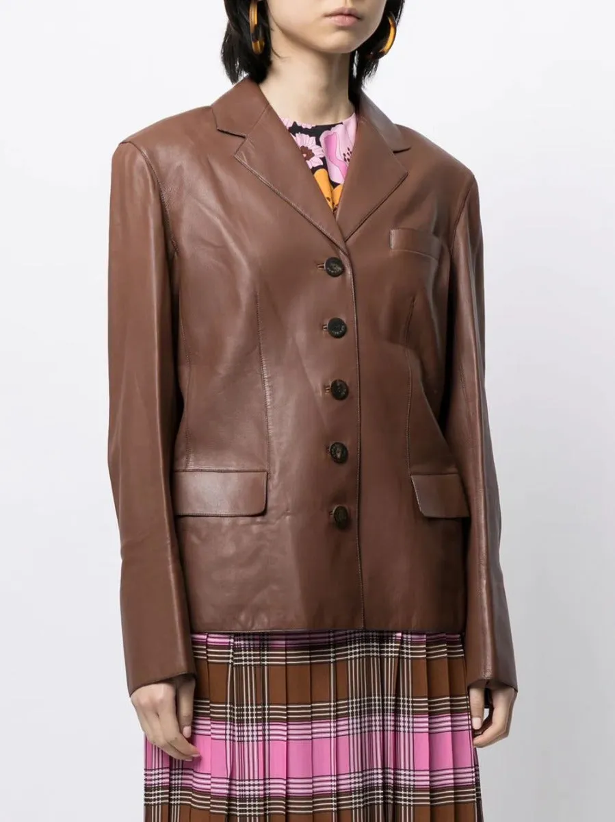 Brown Lambskin Blazer