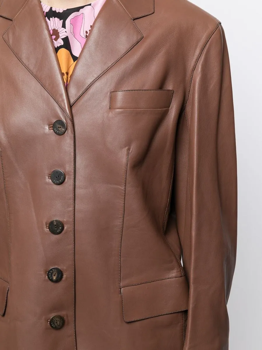 Brown Lambskin Blazer