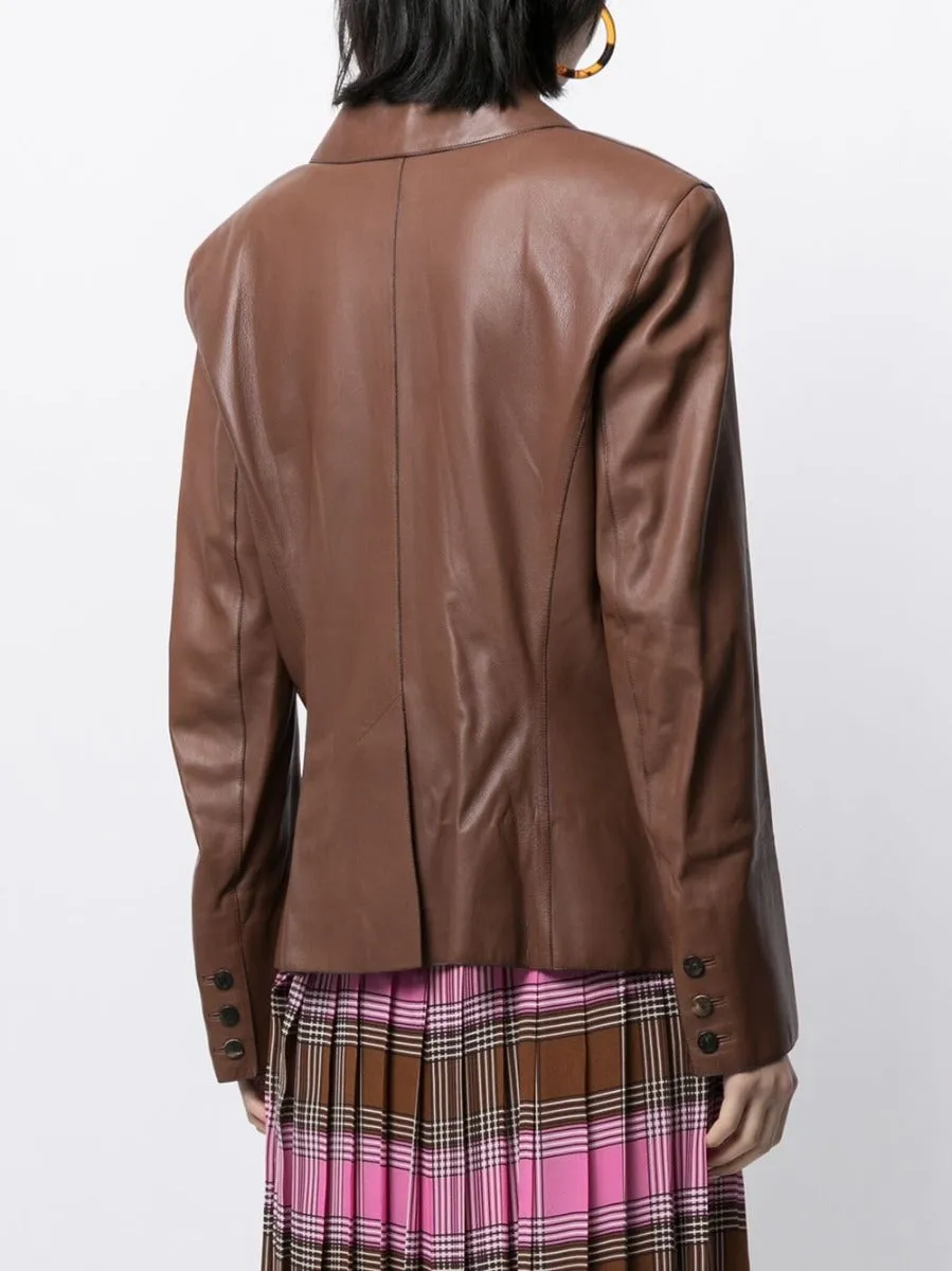 Brown Lambskin Blazer