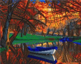 CAK-A101L: "Autumn River" Framed Crystal Art Kit, 40 x 50cm