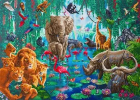 CAK-A128XL: "Jungle Gathering" 90x65cm Crystal Art Kit