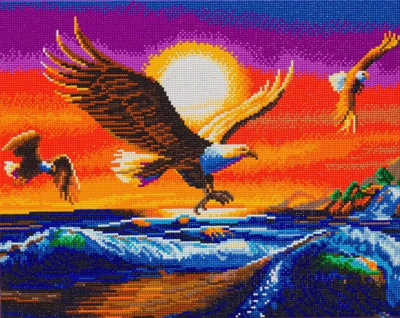 CAK-A155L: "Sunset Eagles" 40x50cm Crystal Art Kit