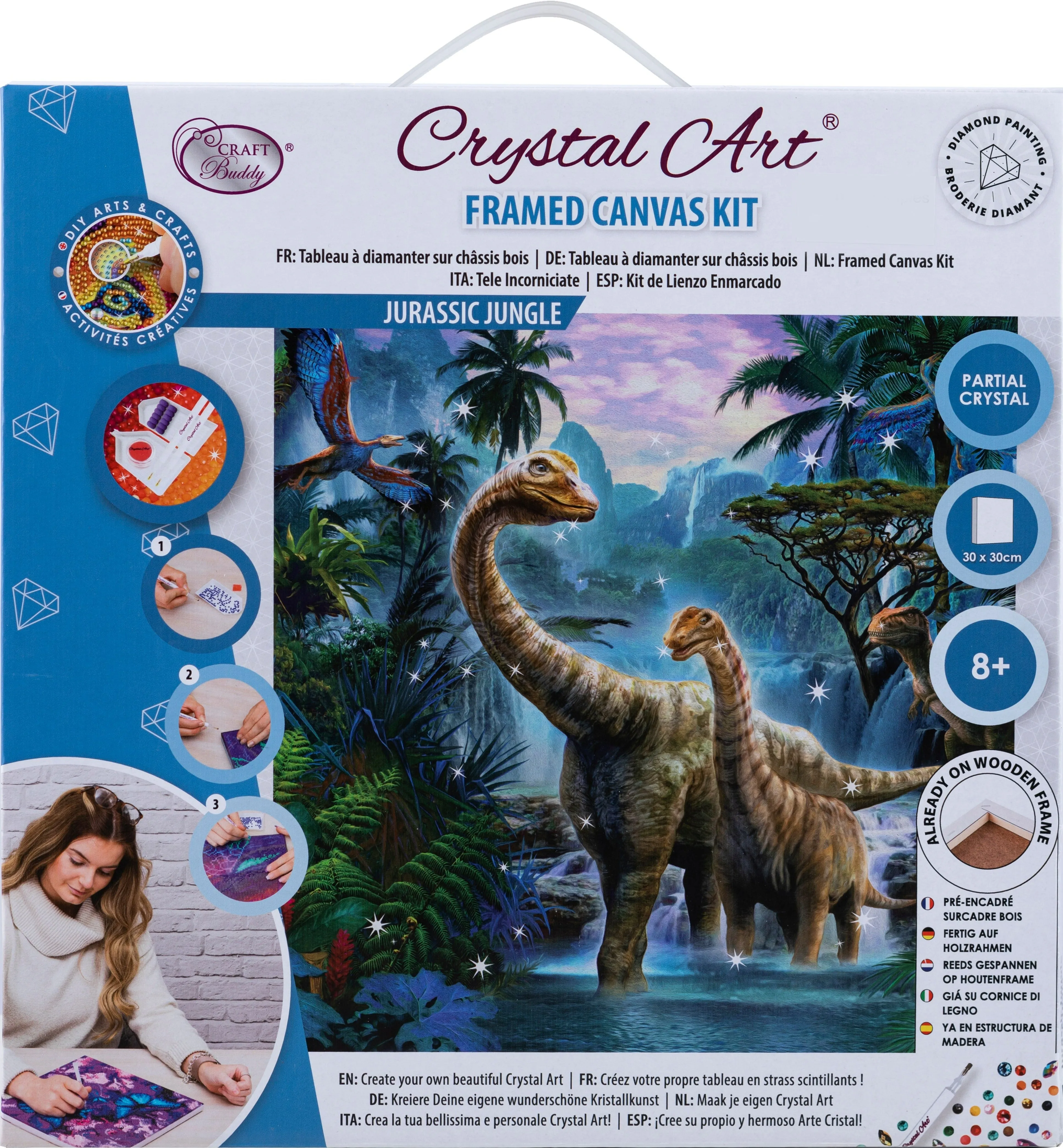 CAK-A189M: "Wander with Dinosaur" 30x30cm Crystal Art Kit