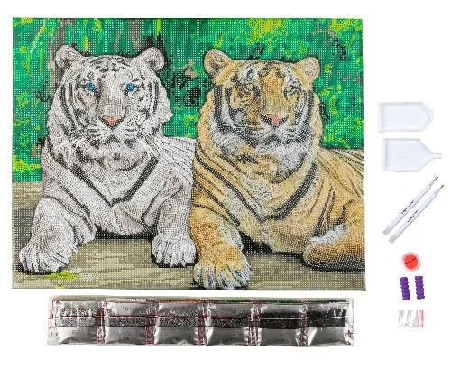 CAK-A201L: "Tigers" 40x50cm Crystal Art Kit