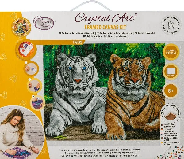 CAK-A201L: "Tigers" 40x50cm Crystal Art Kit