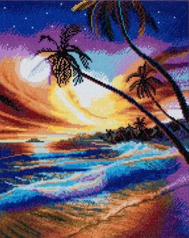 CAK-A47: "Tropical Beach" Framed Crystal Art Kit, 40 x 50cm