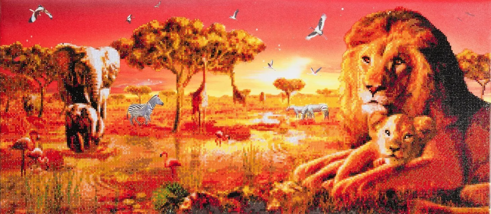 CAK-AC3: "Sunset Safari" Framed Crystal Art Kit, 40 x 90cm