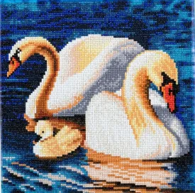 CAK-QVC-3030M-03: Swan Family, 30x30 Crystal Art Kit