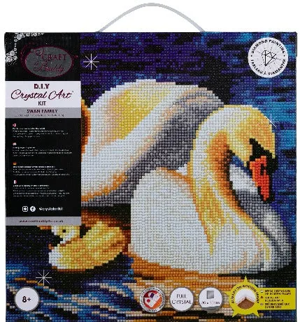 CAK-QVC-3030M-03: Swan Family, 30x30 Crystal Art Kit