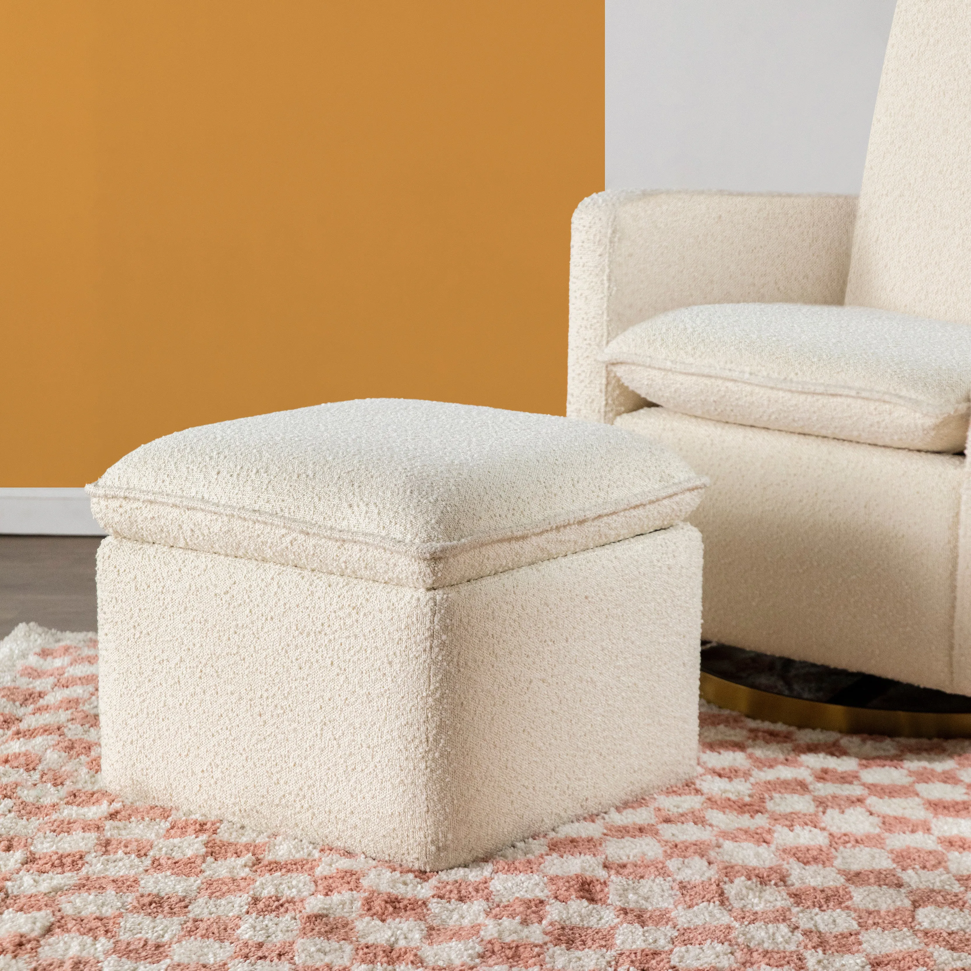 Cali Storage Ottoman in Boucle