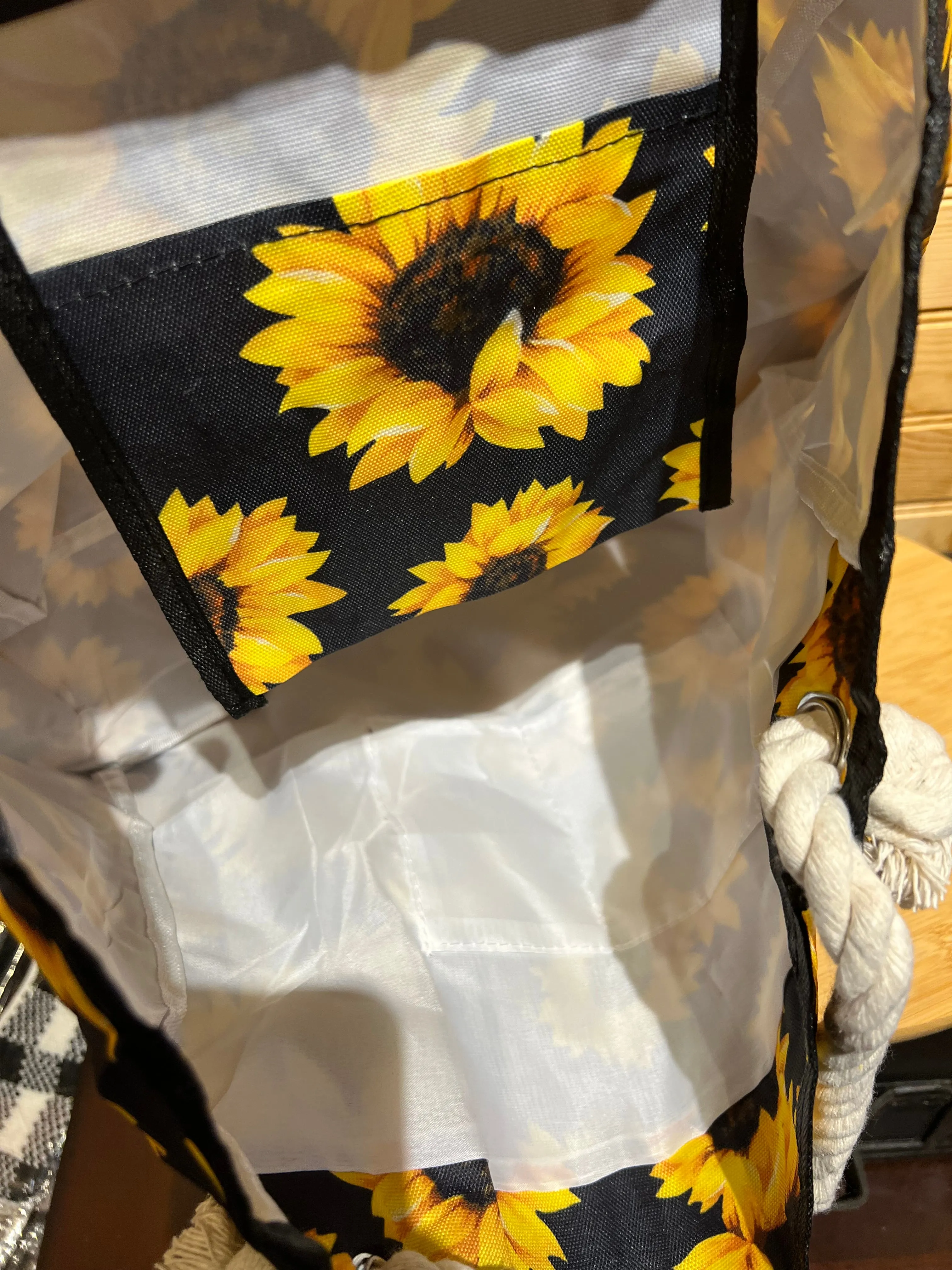 Canvas Beach Bag with Rope Handles - Sunflower