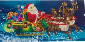 CCK-11x22C7: Santa's Sleigh, 11x22cm Crystal Art Card