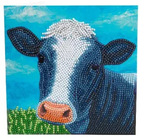 CCK-A113: "Cute Cow" 18x18cm Crystal Art Card by RACHEL FROUD