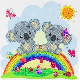 CCK-A47 "Koala Bear Rainbow" Crystal Art Card Kit