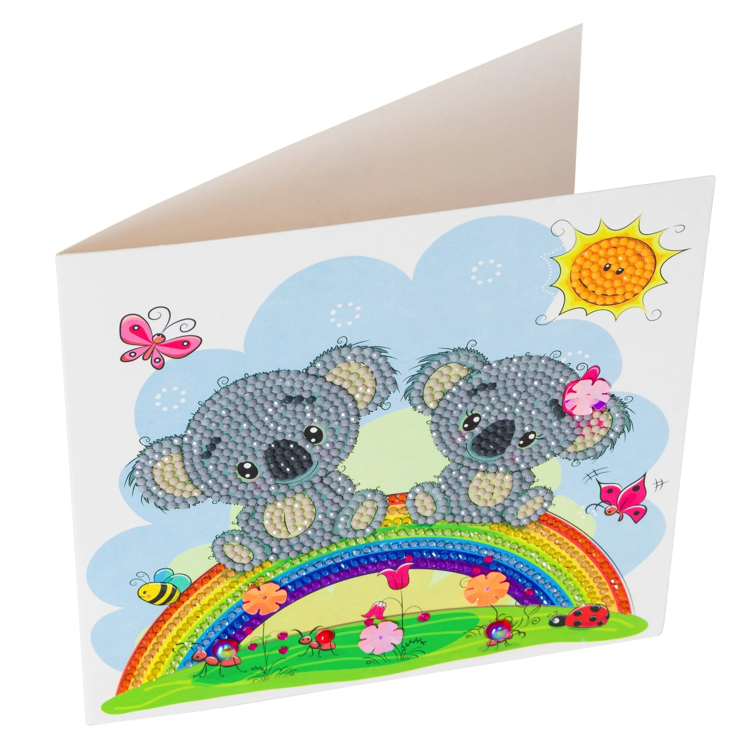 CCK-A47 "Koala Bear Rainbow" Crystal Art Card Kit