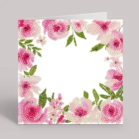 CCK-A73: "Floral Border" 18x18cm Crystal Art Card