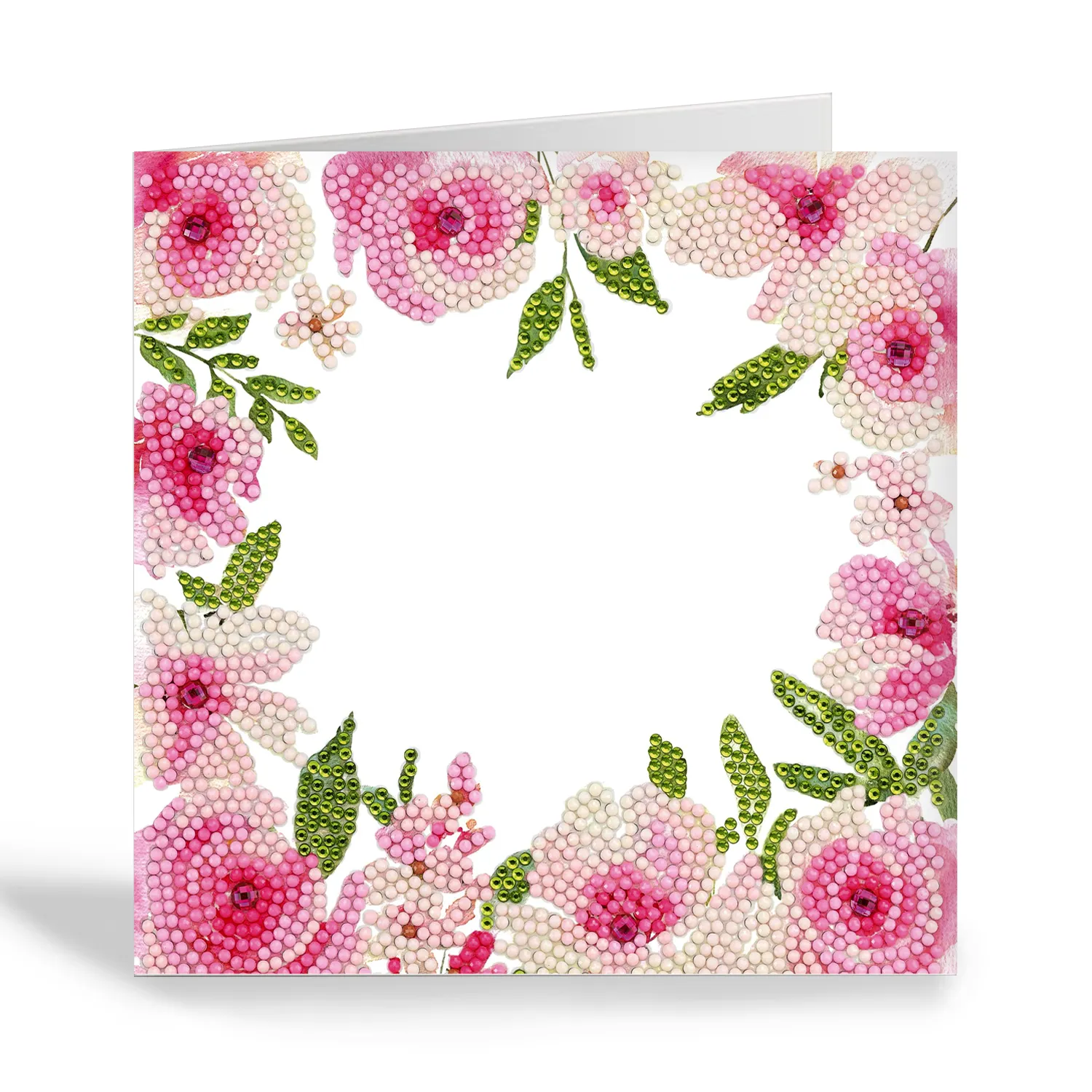 CCK-A73: "Floral Border" 18x18cm Crystal Art Card