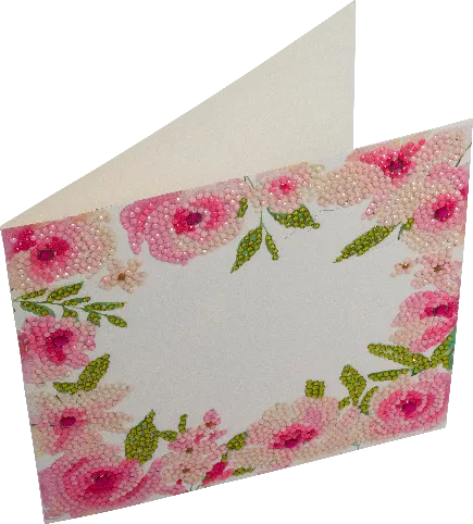 CCK-A73: "Floral Border" 18x18cm Crystal Art Card