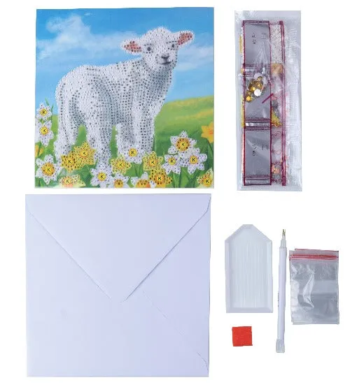 CCK-A99: "Little Lamb" 18x18cm Crystal Art Card