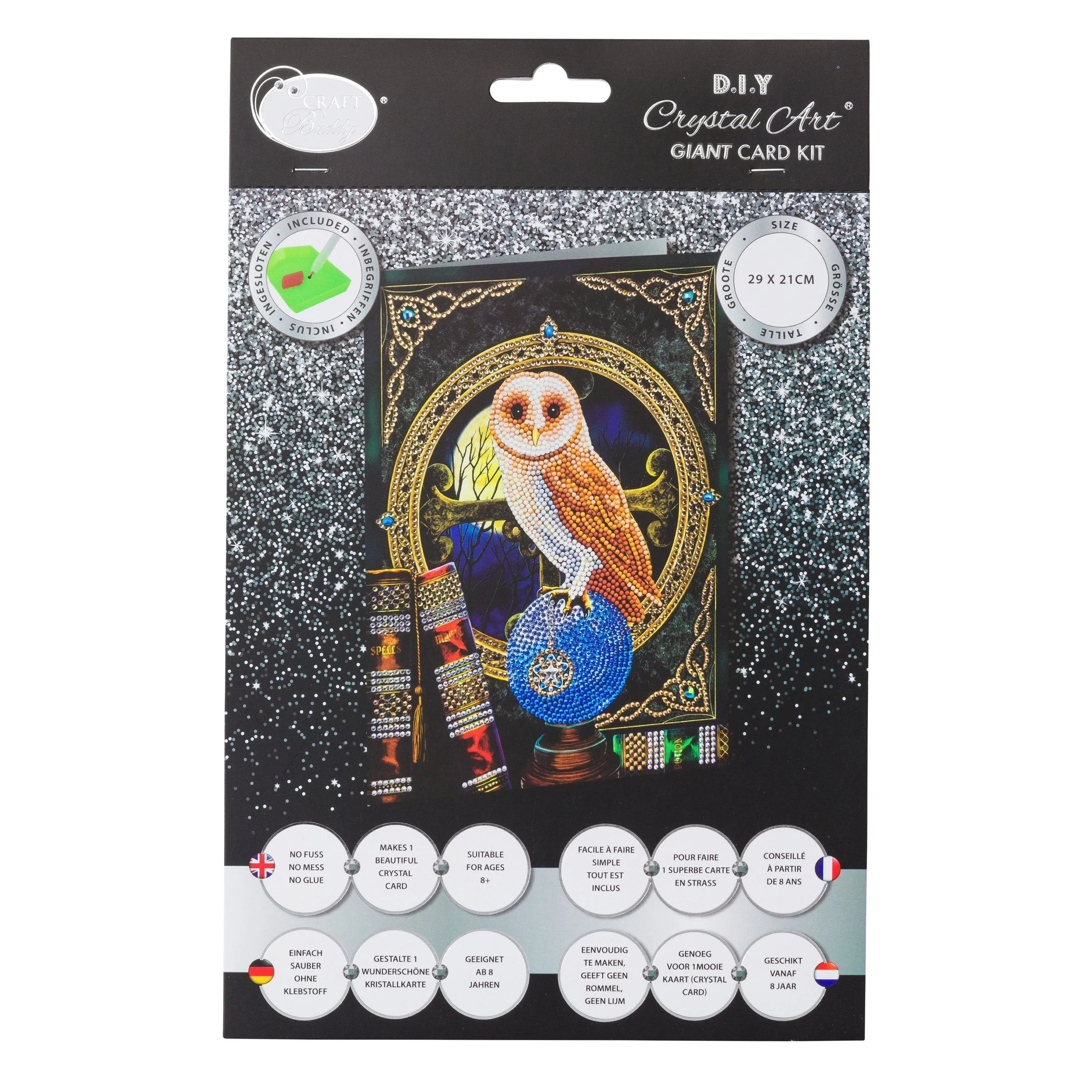 CCKXL-1 "Spell Keeper Owl" Giant Crystal Art Card Kit