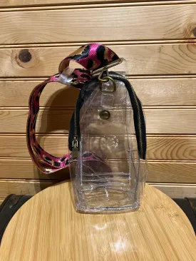 Clear Sling Bag - Hot Pink Leopard