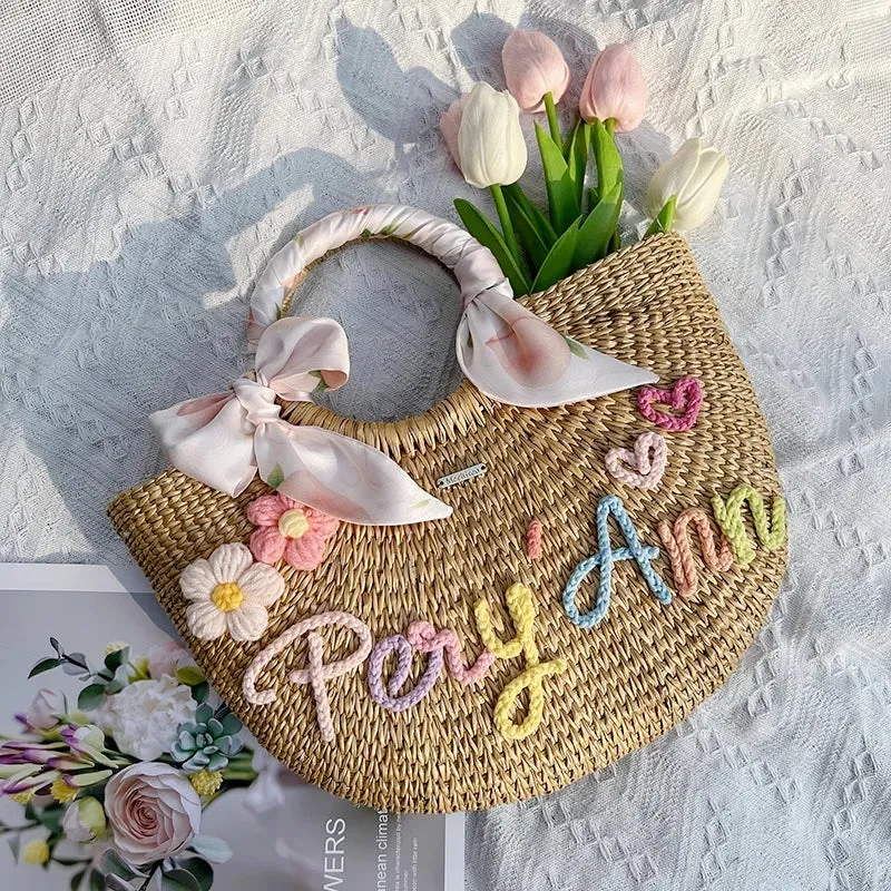 'Debora' Personalized Straw Bag