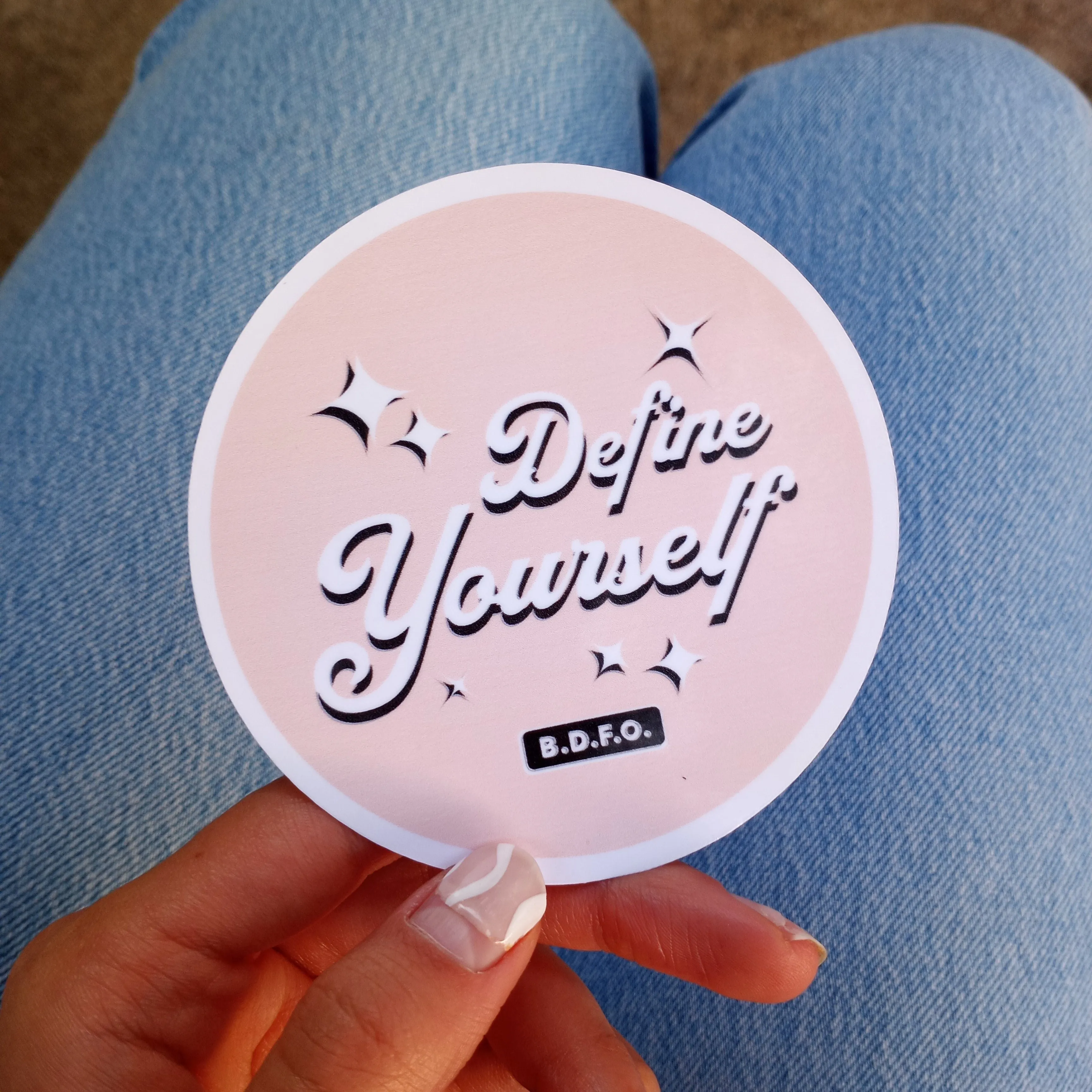 Define Yourself Vintage Sticker