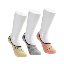 DISNEY PRINCESS LADIES NO SHOW SHOE LINER SOCKS METALLIC PRINT 3 PACK NWT