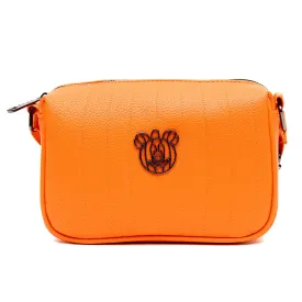 Disney Vegan Leather Cross Body Rectangle Bag, Mickey Mouse Halloween Jack O Lantern, Orange, 8.5" x 6.5"