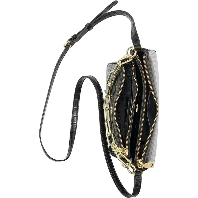 DKNY Lexi Double Demi Crossbody Bag Black/Gold