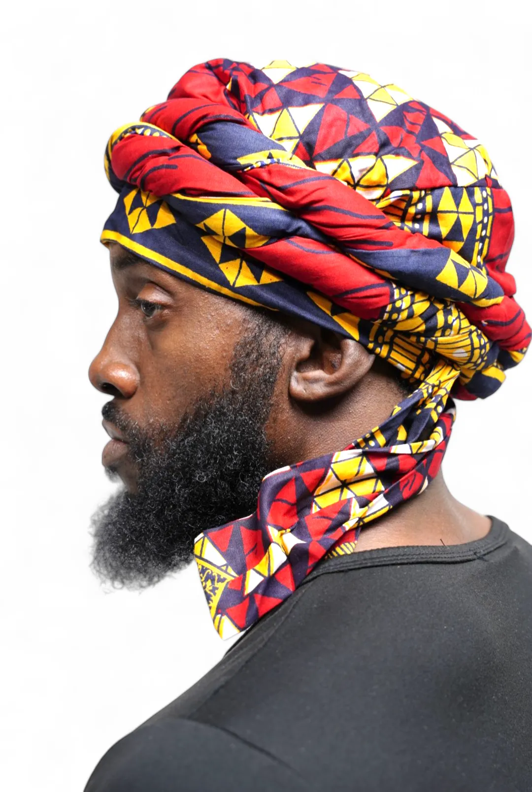 Dupsie's Jalabia Diamond African Print pre-wrapped Turban for men DPH2687PT