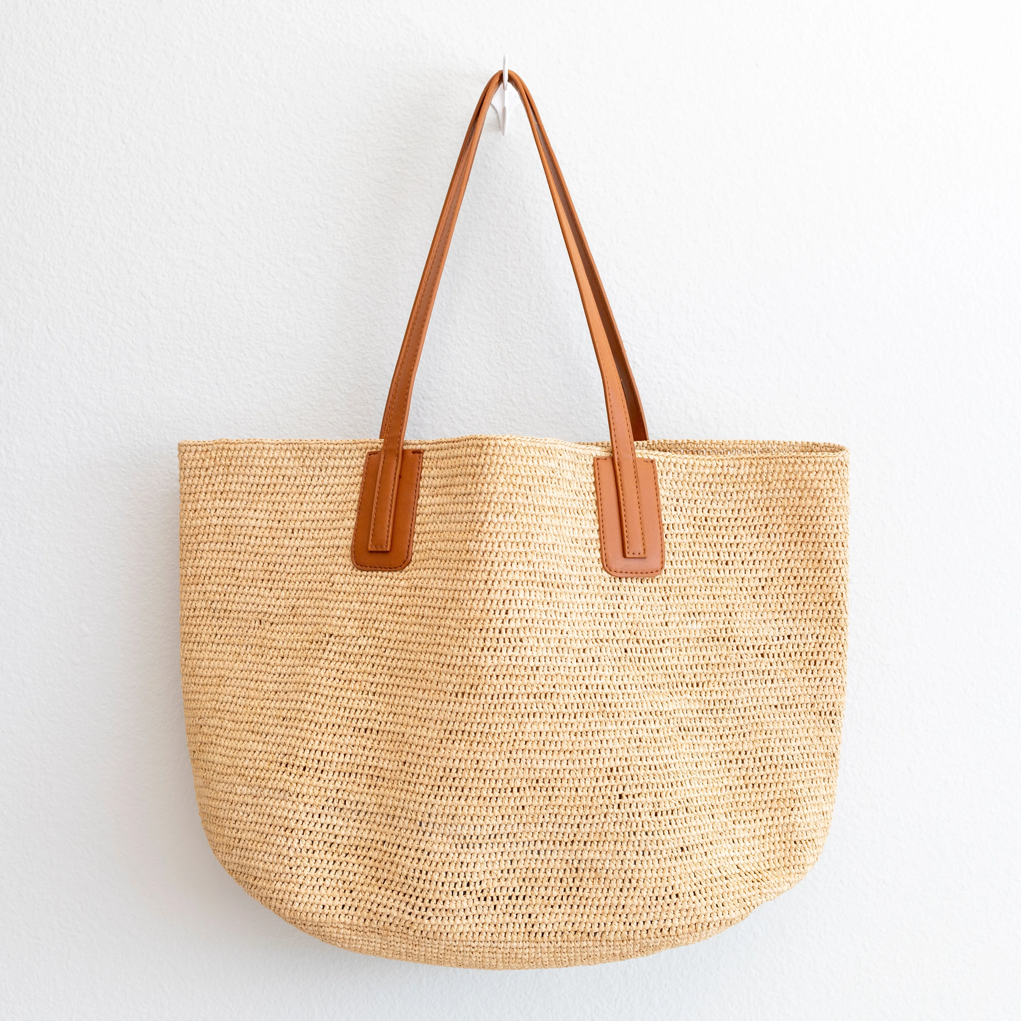 Elena Handbags Women's Large Soft Raffia Woven Summer Straw Tote