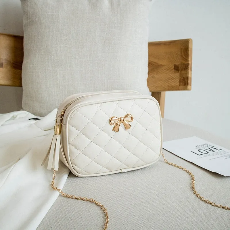 Embroidered Solid Color Shoulder Crossbody Bag